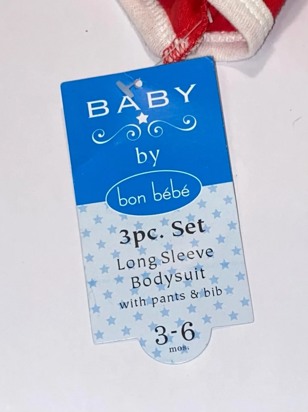 Bon Bébe Infant Boys 3-piece Santa Set: Bib, Bodysuit, Pants   3-6 Months ~Flaw~